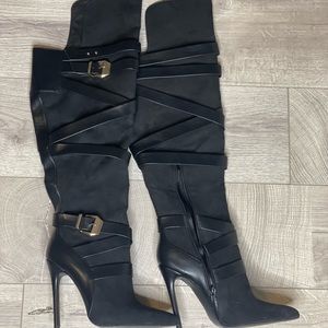 Justfab Thigh High Black Boots